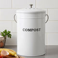Gardeon Compost Bin Kitchen Compost Caddy Food Waste Bin Bench White