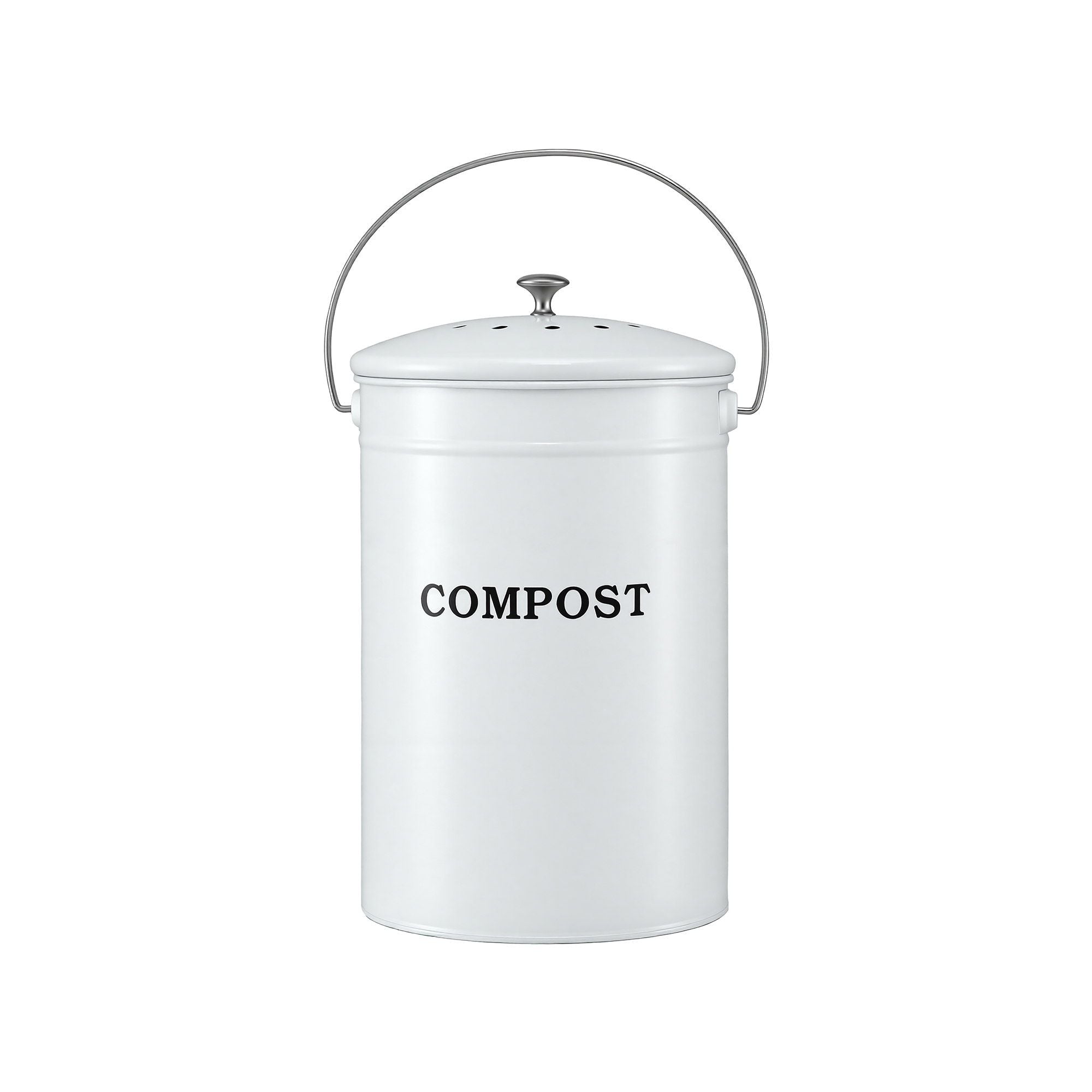 Gardeon Compost Bin Kitchen Compost Caddy Food Waste Bin Bench White