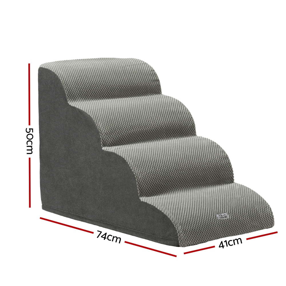 Foam Pet Stairs – 4 Steps, Non-Slip & Washable