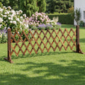 Gardeon Garden Fences Expandable Wooden Trellis Fence Plant Frame 160cm Brown