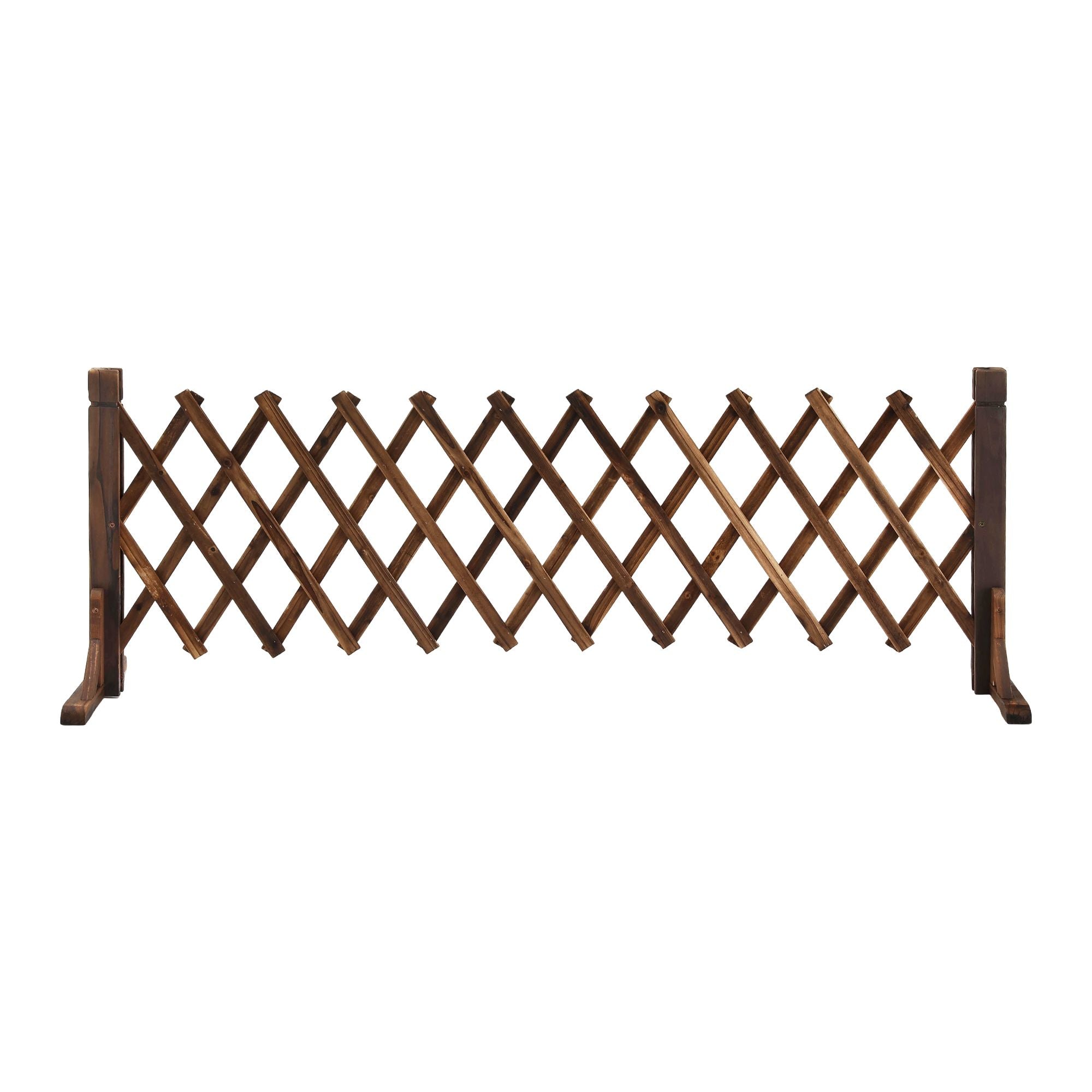 Gardeon Garden Fences Expandable Wooden Trellis Fence Plant Frame 160cm Brown