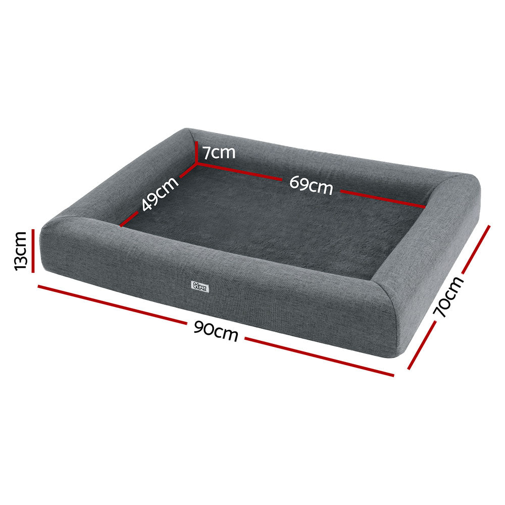 Calming Egg-Crate Pet Bed 90cm – Grey