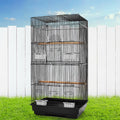 Black i.Pet 88cm bird cage with perches and feeder cups