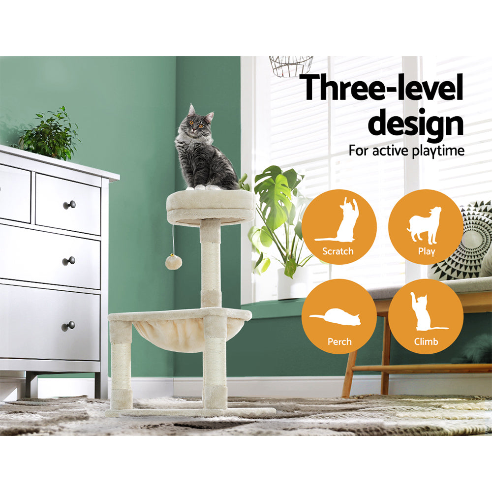 Cat Tree and Scratching Tower 69cm – Beige