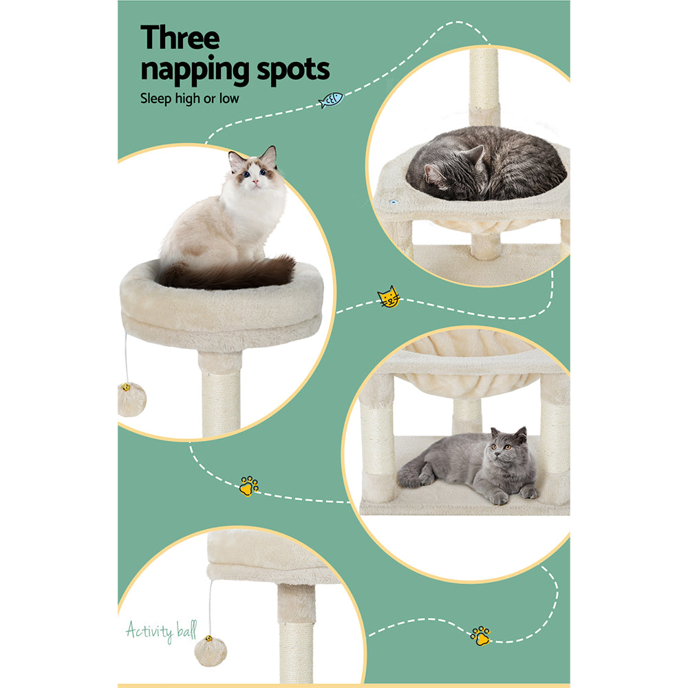 Cat Tree and Scratching Tower 69cm – Beige