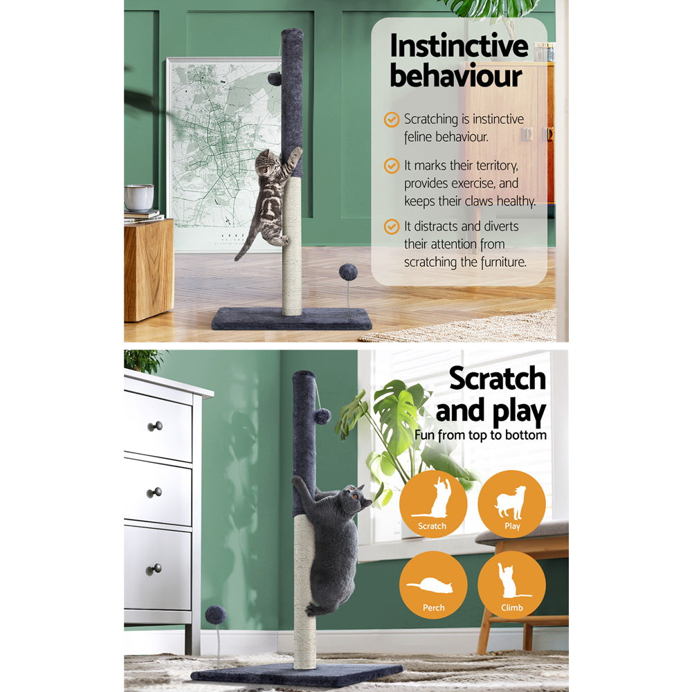 Cat Tree and Scratching Tower 105cm – Grey
