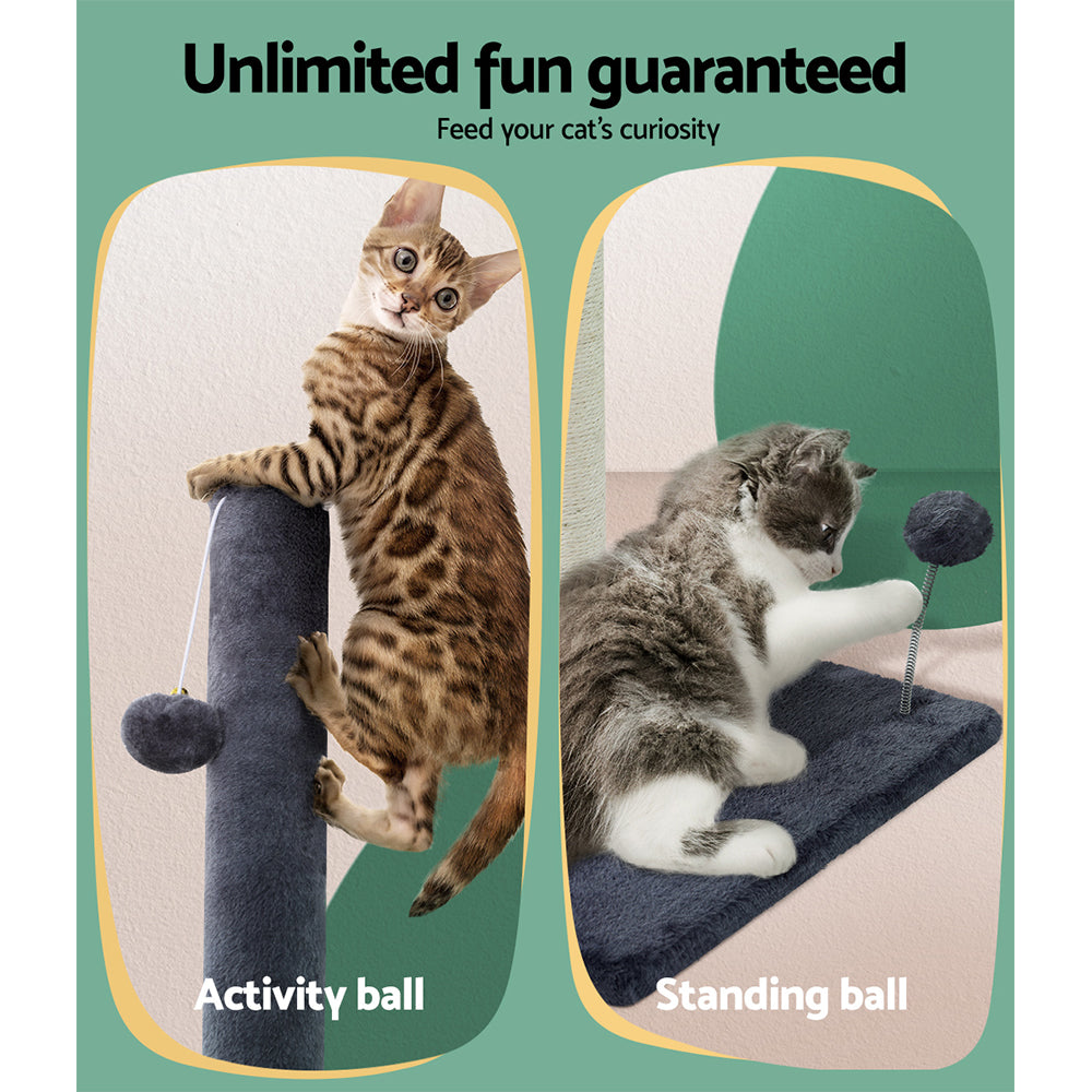 Cat Tree and Scratching Tower 105cm – Grey