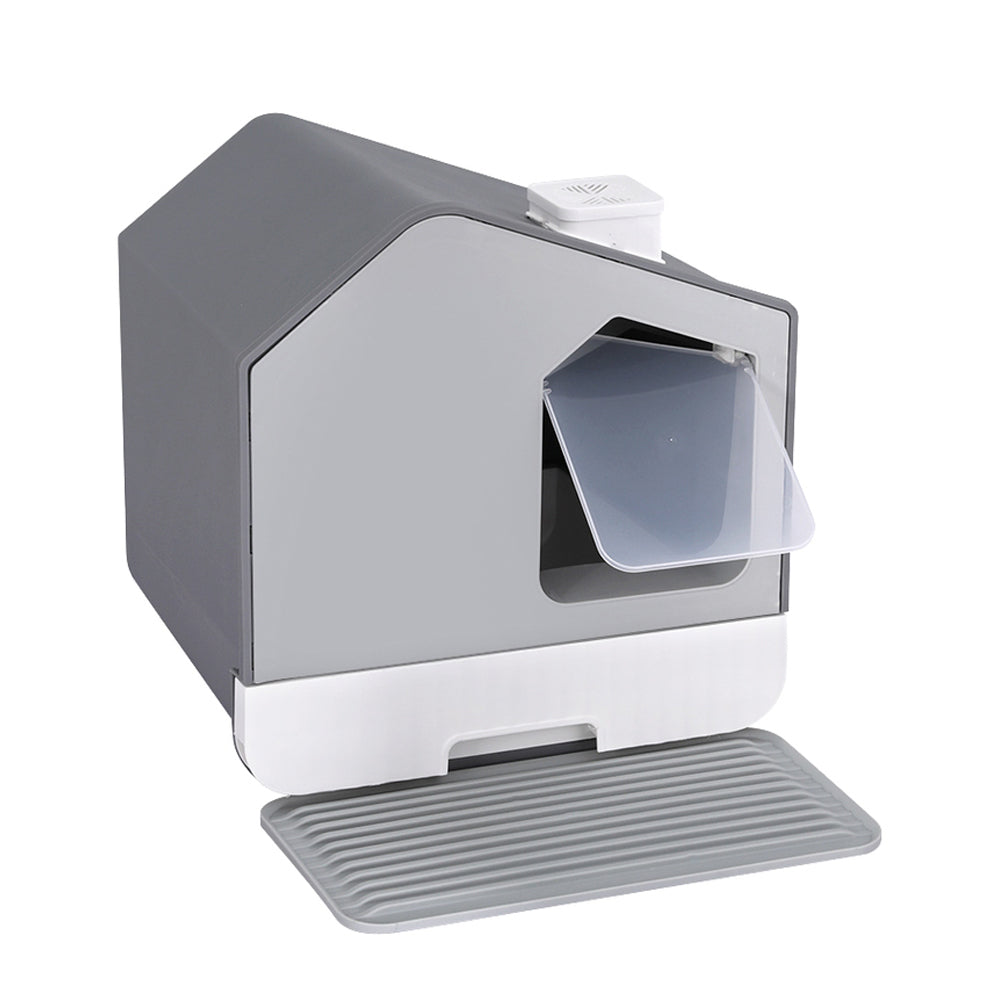 Hooded Cat Litter Box with Mat & Scoop – No More Mess