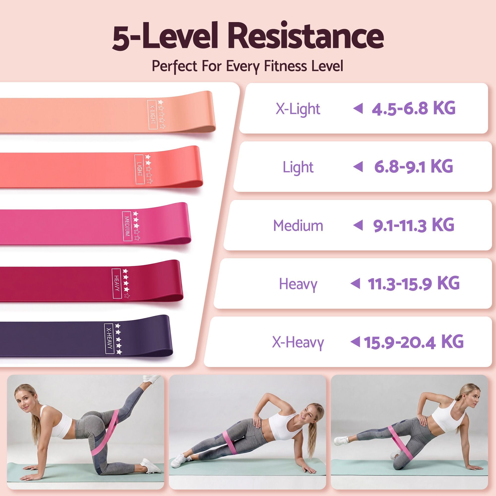 Everfit Pilates Ring Set for Women, 15pcs Home Workout Pilates Equipment with Ring, Ball, Yoga Socks, D-Ring etc. Pilates Starter Kit for Strength, Toning and Flexibility Purple