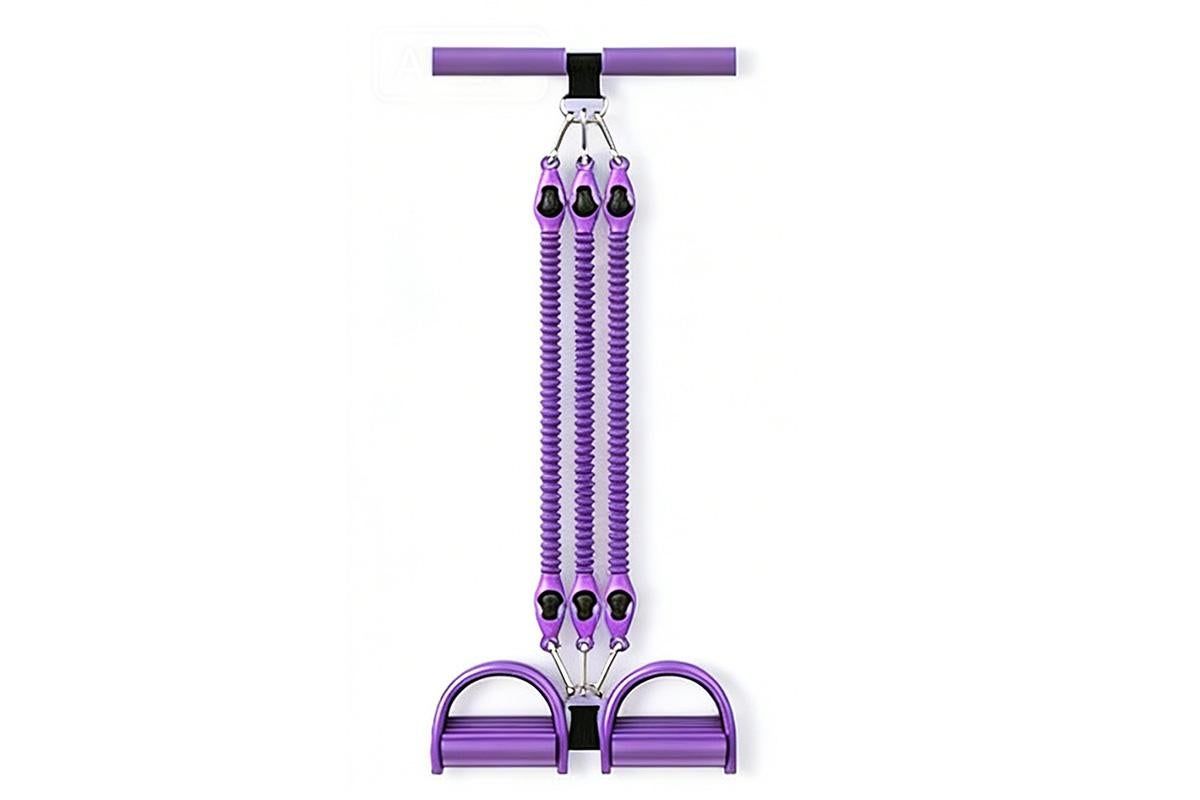 1 Set 4-in-1 Resistance Band Pedal Puller for Sit-Up Home Gym Yoga Pilates - 3 Tubes