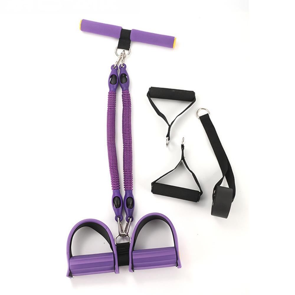 1 Set 4-in-1 Resistance Band Pedal Puller for Sit-Up Home Gym Yoga Pilates - 3 Tubes