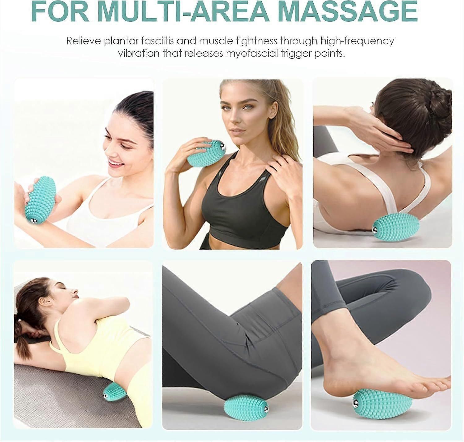 Vibrating Massage Ball for Muscle Recovery, Silicone Myofascial Massage Ball