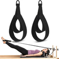 Adjustable DRing Pilates Straps Double Loop Yoga Stretch Strap for Flexibility and Strength, 1 Pair Black