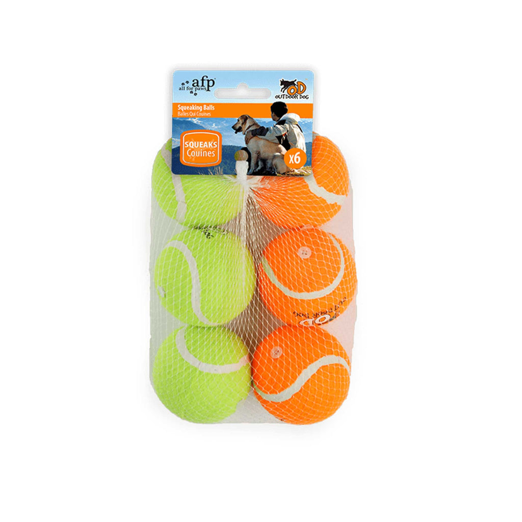Squeaking Tennis Balls for Dogs – Pack of 6