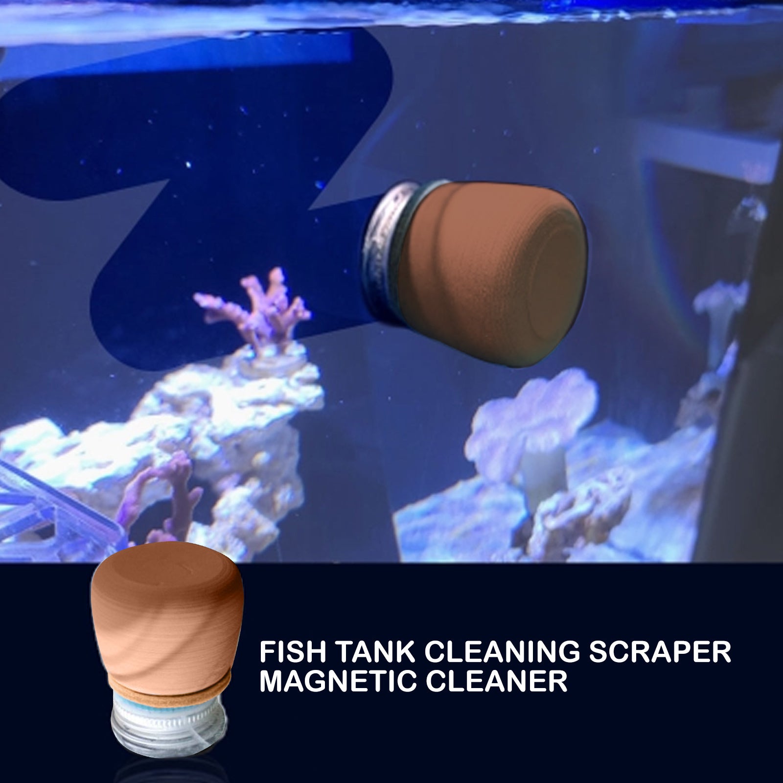 Magnetic Aquarium Algae Cleaner – Brown