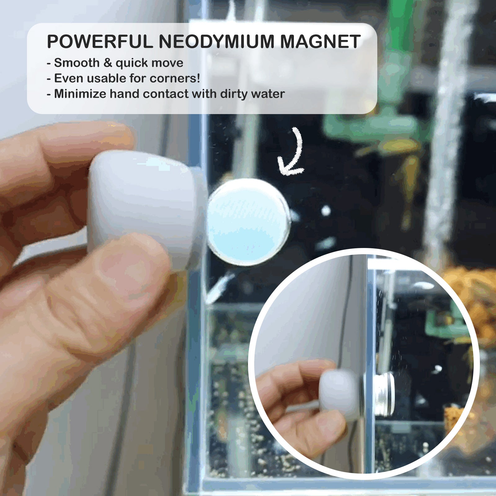 Magnetic Aquarium Algae Cleaner – Brown