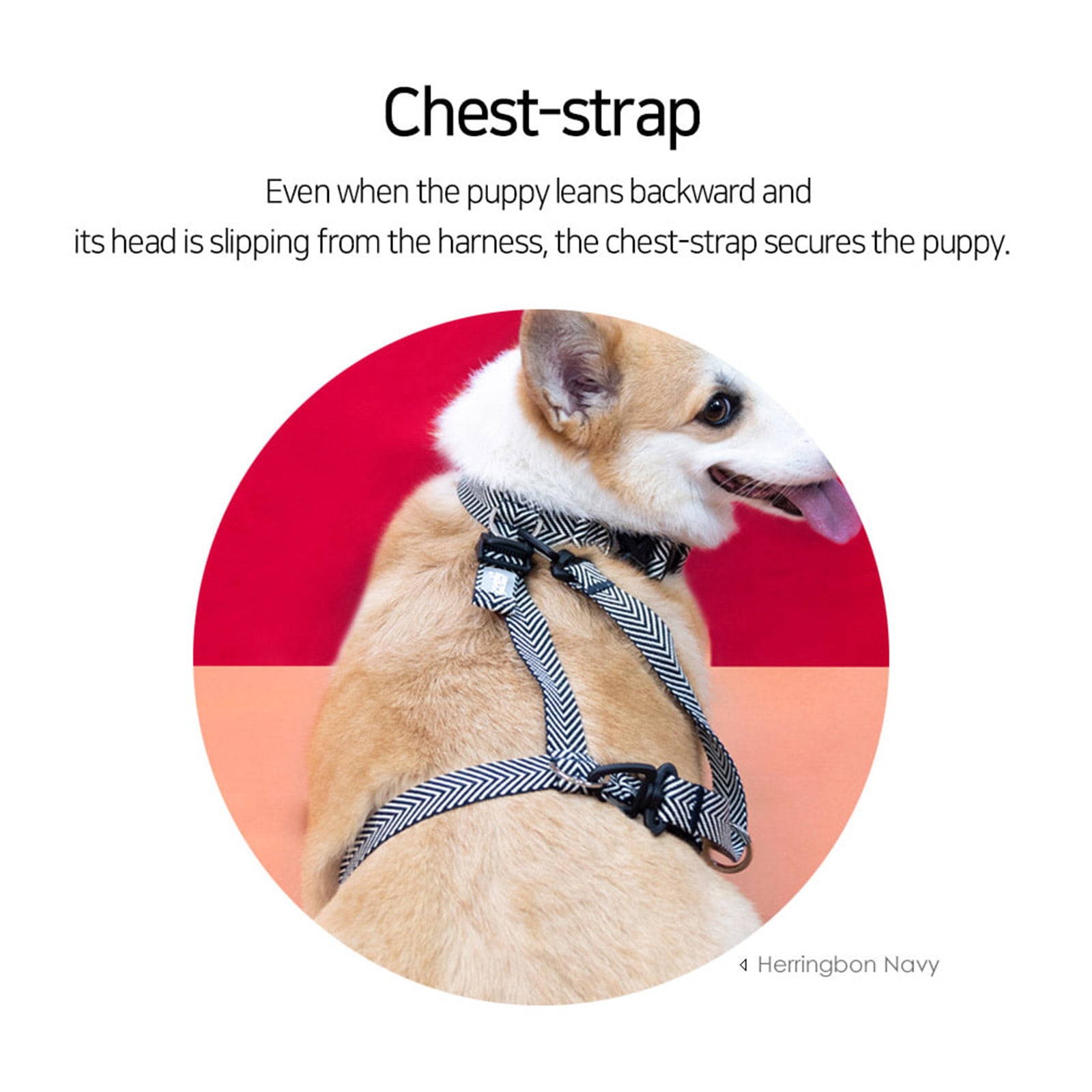 Double-Lined Dog Harness – Large Marble Pink