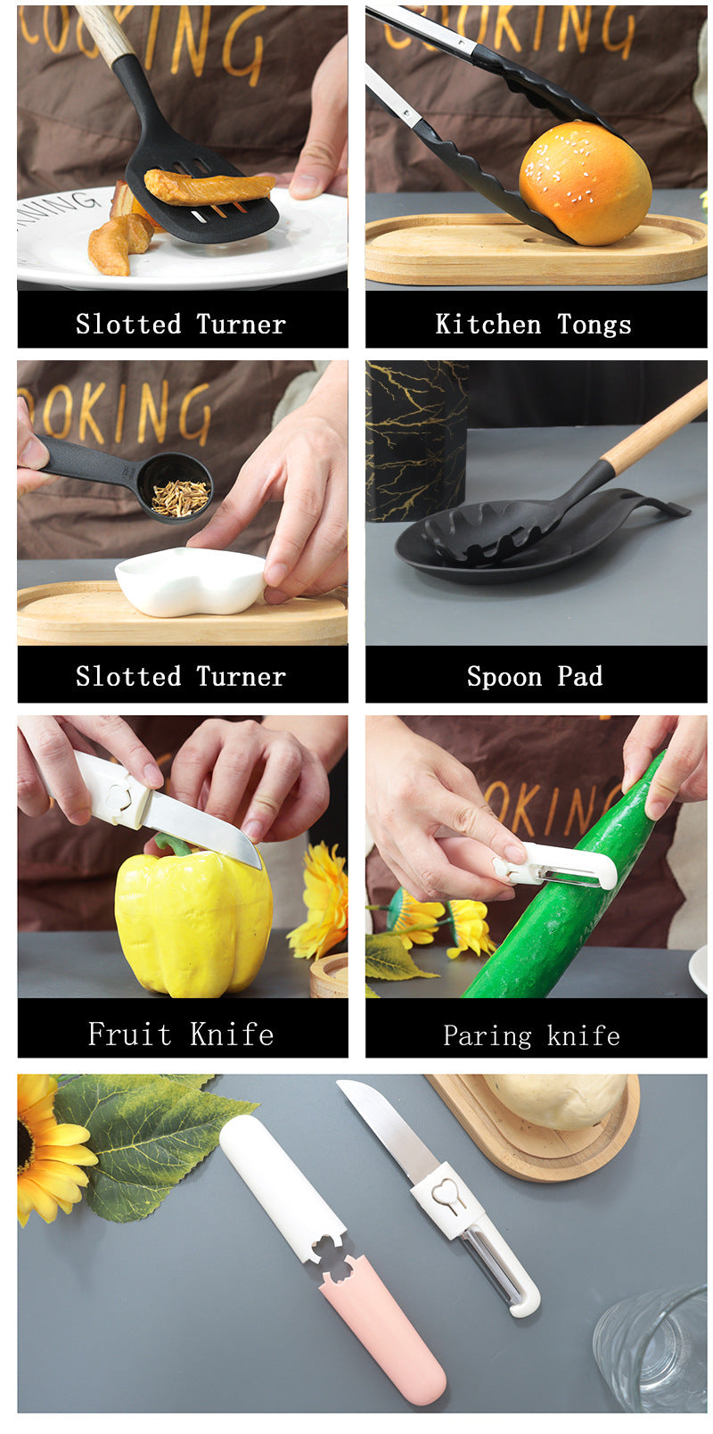 Bamboo Leaf Green 12-Piece Silicone Cooking Utensil Set - Non-Stick Food-Grade Kitchen Tools with Holder